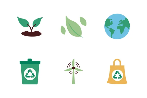 Bundle of environment set icons — 스톡 벡터