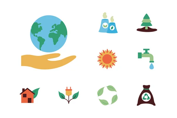 Bundle of environment set icons — Stock vektor