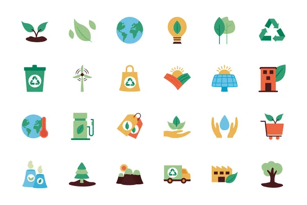 Bundle of environment set icons — 스톡 벡터