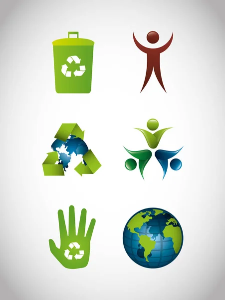 Paquet d'icônes ensemble écologie — Image vectorielle