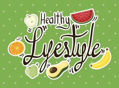 healthy lifestyle lettering and products