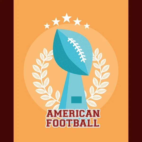 Poster sportivo di calcio americano con palloncino trofeo — Vettoriale Stock