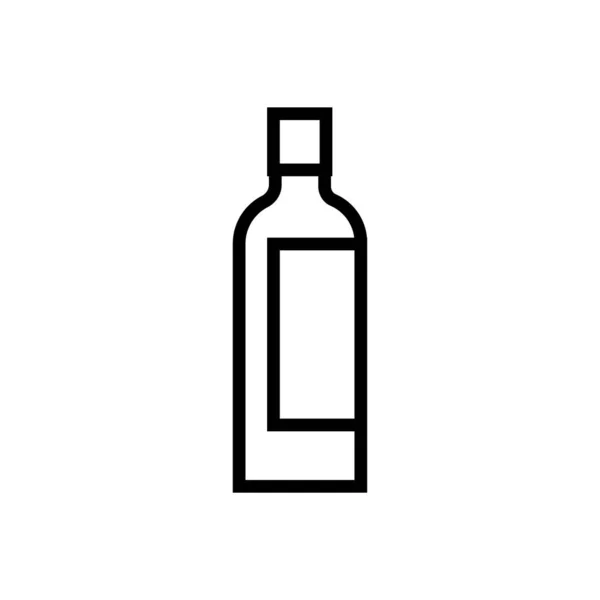 Wein Flasche Drink Linie Stil-Symbol — Stockvektor