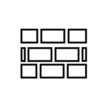 Tuğla duvar inşa simgesini izole eder