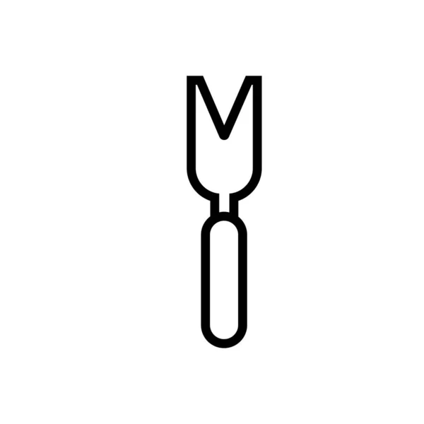 Fork bbq cutlery line style icon — 图库矢量图片