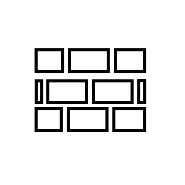 Bakstenen muur bouw geïsoleerde pictogram — Stockvector