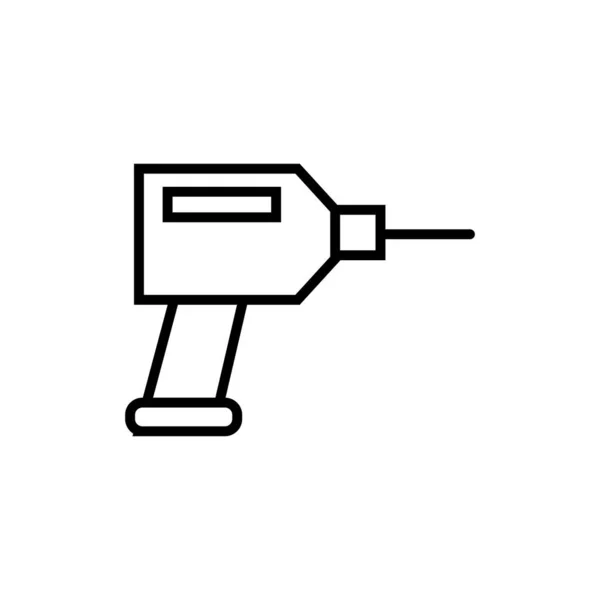 Taladro eléctrico icono de la herramienta de construcción — Vector de stock