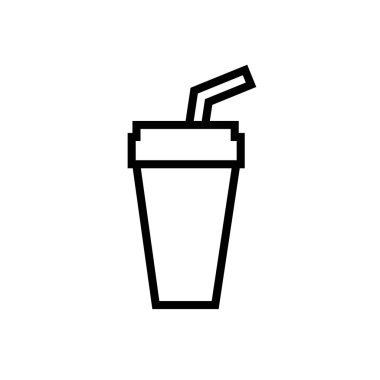 beverage drink with straw line style