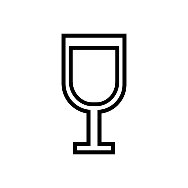 Kielich wina picie linii styl ikona — Wektor stockowy