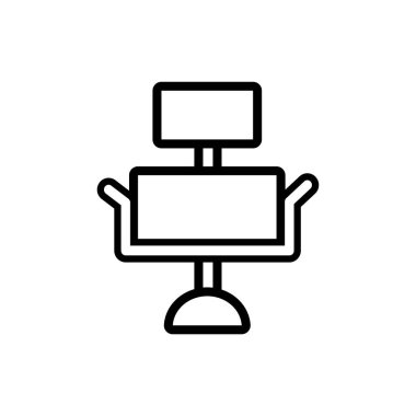 barber shop chair line style icon