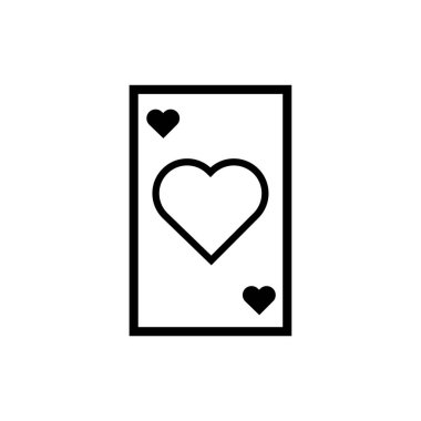 happy valentines day poker card with heart line style