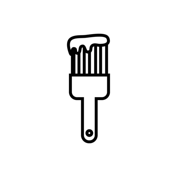 Paint brush tool construction isolated icon — Stock Vector