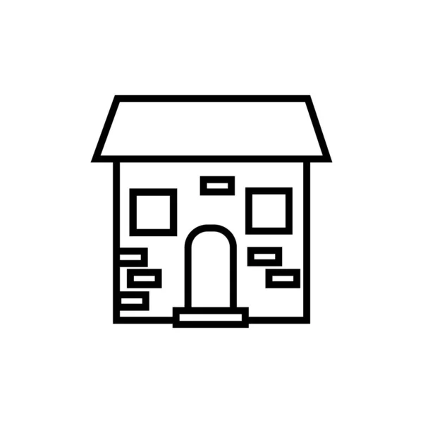 House front facade isolated icon — Stock Vector