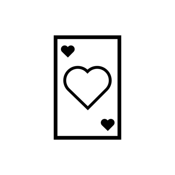 Happy valentines day poker card with heart line style — 图库矢量图片