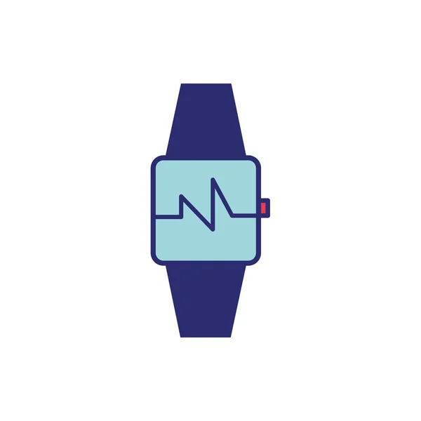 Slim horloge met cardiologie app — Stockvector