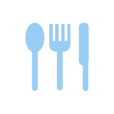 Çatallı ve kaşıklı bıçak düz stil.