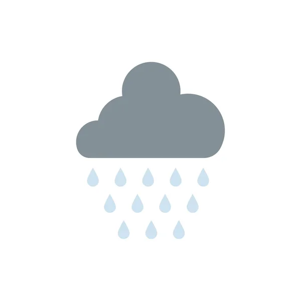 Облака дождливые с каплями плоского стиля — стоковый вектор
