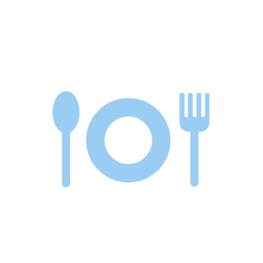 kaşık ve yemek düz seramik tabak