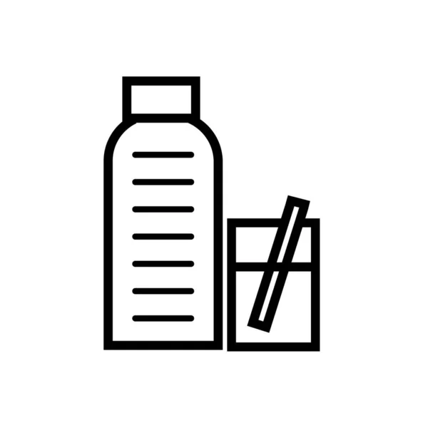 Milchflasche und Glaslinie Stil — Stockvektor