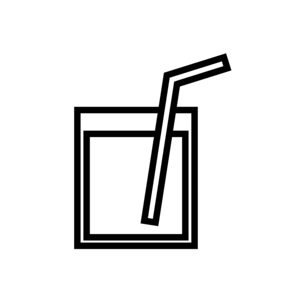 Ποτηράκι ποτού γυάλινο με καλαμάκι — Διανυσματικό Αρχείο