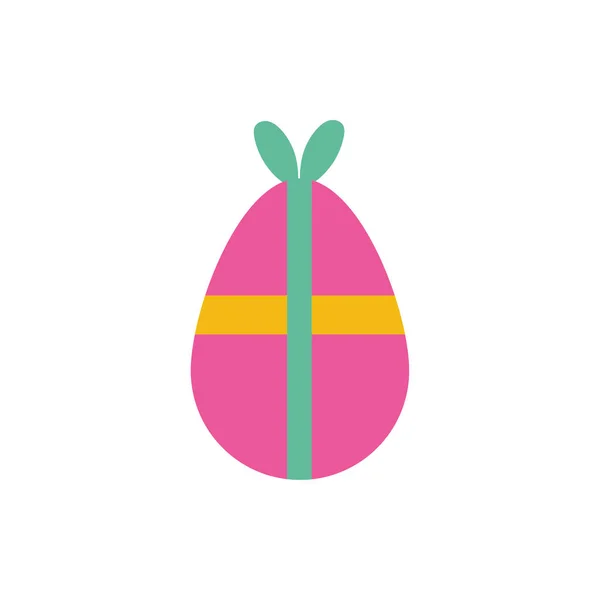 Easter egg painted with ribbons and bow flat style — Stock vektor