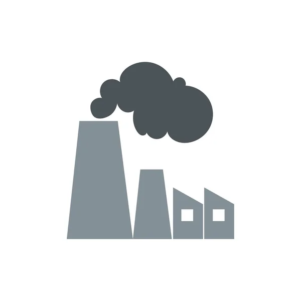 Factory plant building flat stile icon — Stok Vektör