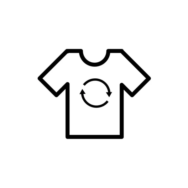 Shirt with arrows recycle symbol line style — Stockový vektor