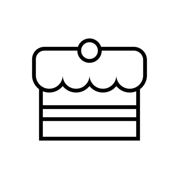 Gâteau sucré ligne style icône — Image vectorielle