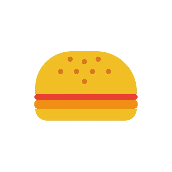 Lezzetli hamburger düz yemek tarzı. — Stok Vektör