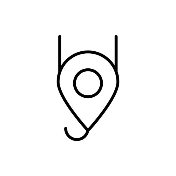 Crane hook construction isolated icon — 스톡 벡터