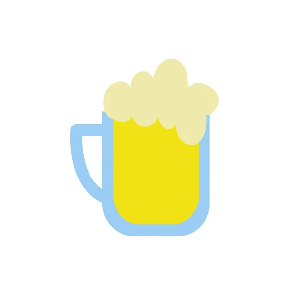 Pot de bière verre icône de style plat — Image vectorielle