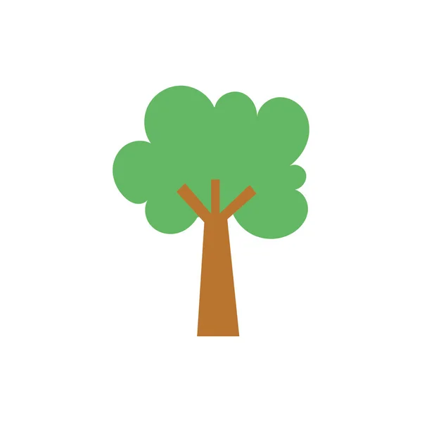 Tree plant nature flat style icon — Stok Vektör