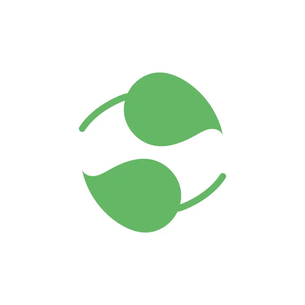 Feuilles écologie végétale style plat icône — Image vectorielle