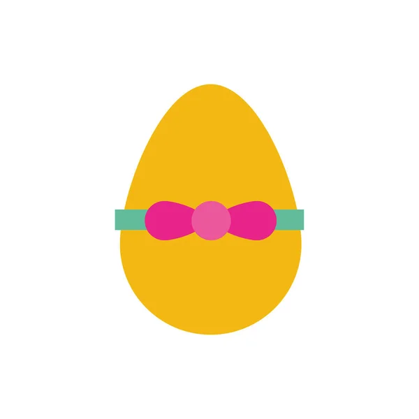 Easter egg painted with bowtie flat style — ストックベクタ