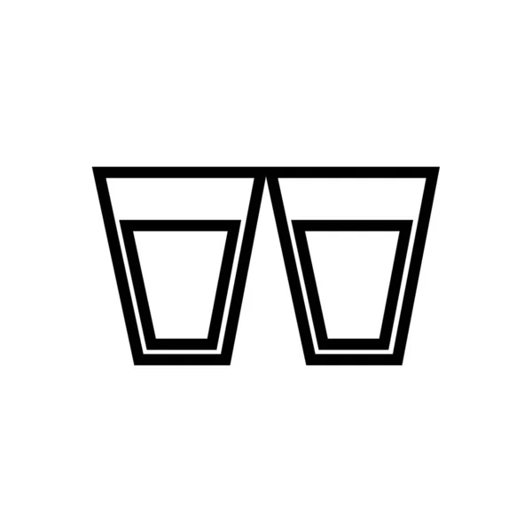 Verres à eau boissons style ligne — Image vectorielle