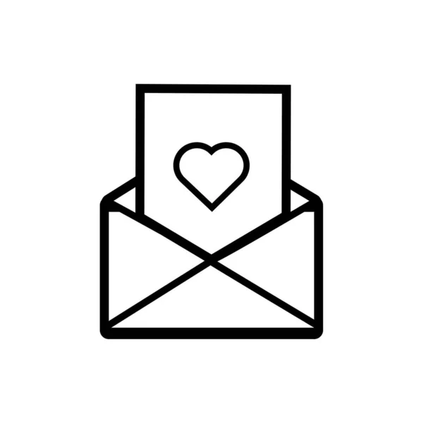 Carta feliz día de San Valentín con estilo de línea de corazón — Vector de stock