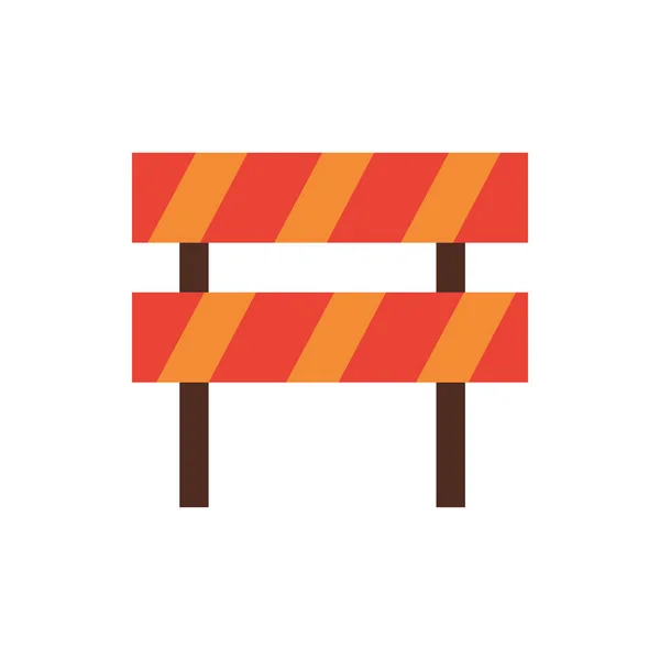 Valla de construcción barricada aislado icono — Vector de stock