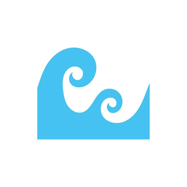Sea waves scene flat style icon — Stok Vektör