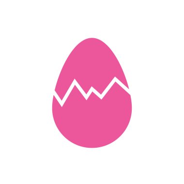 easter egg painted broken flat style