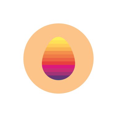 Çizgili blok tarzıyla boyanmış paskalya yumurtası