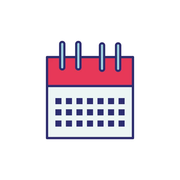 Kalendarz przypomnienie daty izolowane ikona — Wektor stockowy