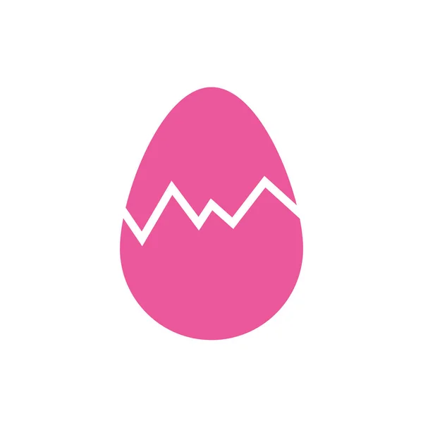 Huevo de Pascua pintado estilo plano roto — Vector de stock