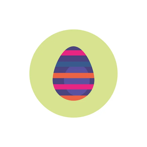 Easter egg painted with stripes block style — Stock Vector