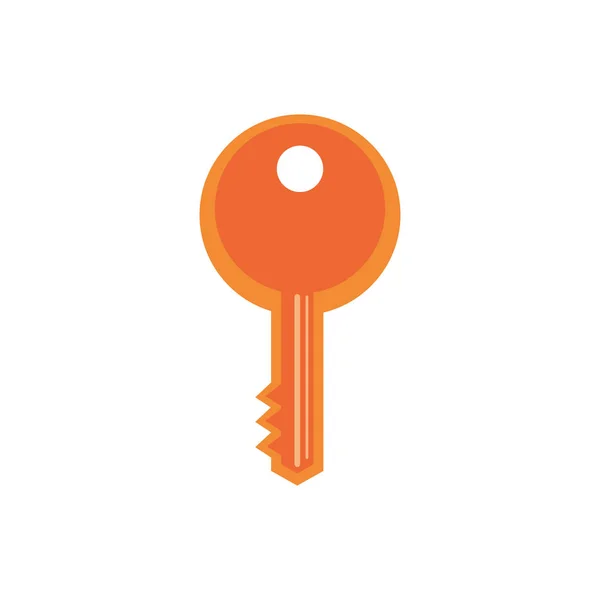 Porte de maison clé icône isolée — Image vectorielle