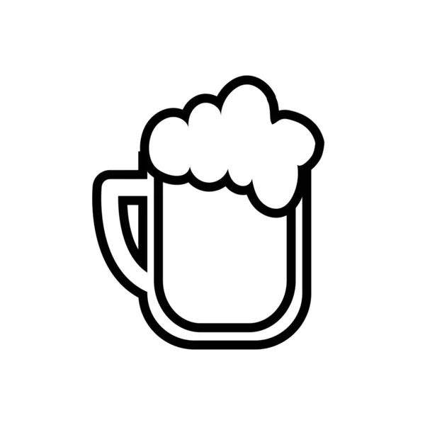 Beer jar glass line style icon — Stock vektor