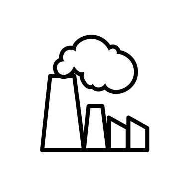 factory plant building line stile icon