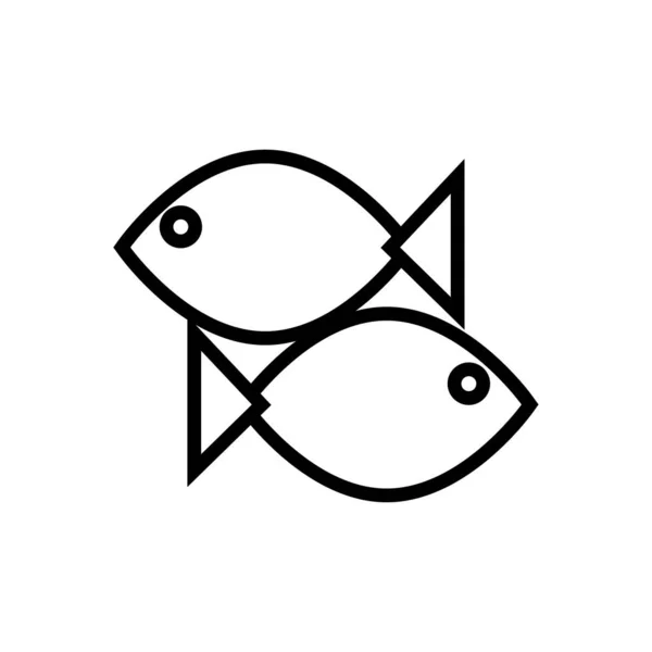Herkullinen kala terveellistä ruokaa linja tyyli — vektorikuva