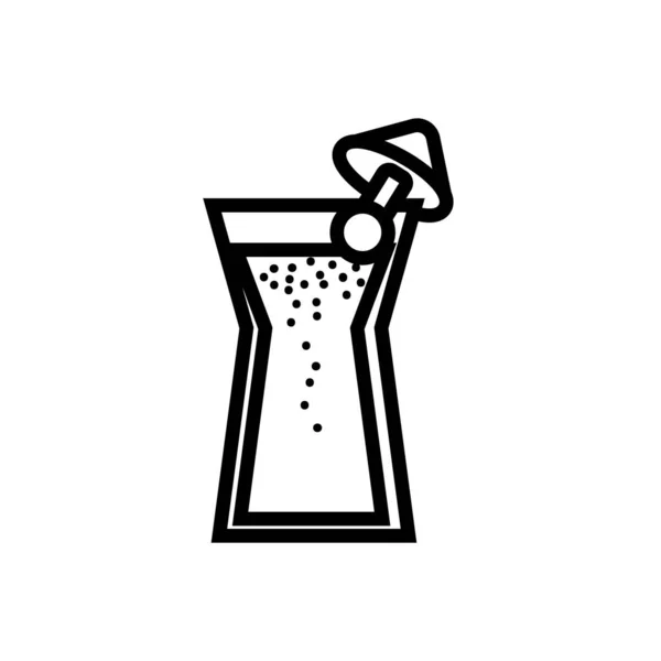 Frischer Cocktail-Drink mit Schirmlinie-Stil — Stockvektor