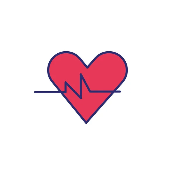 Srdeční kardio s ikonou pulsu — Stockový vektor