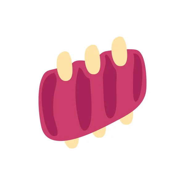 Bbq ribs food isolated icon — 스톡 벡터